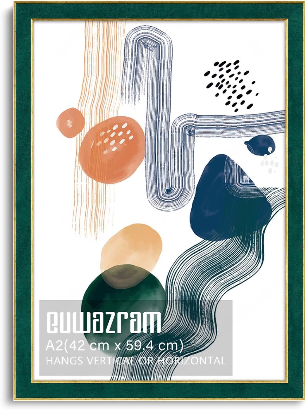 Elegant Green Suede A2 Frame for Photos and Artwork Display