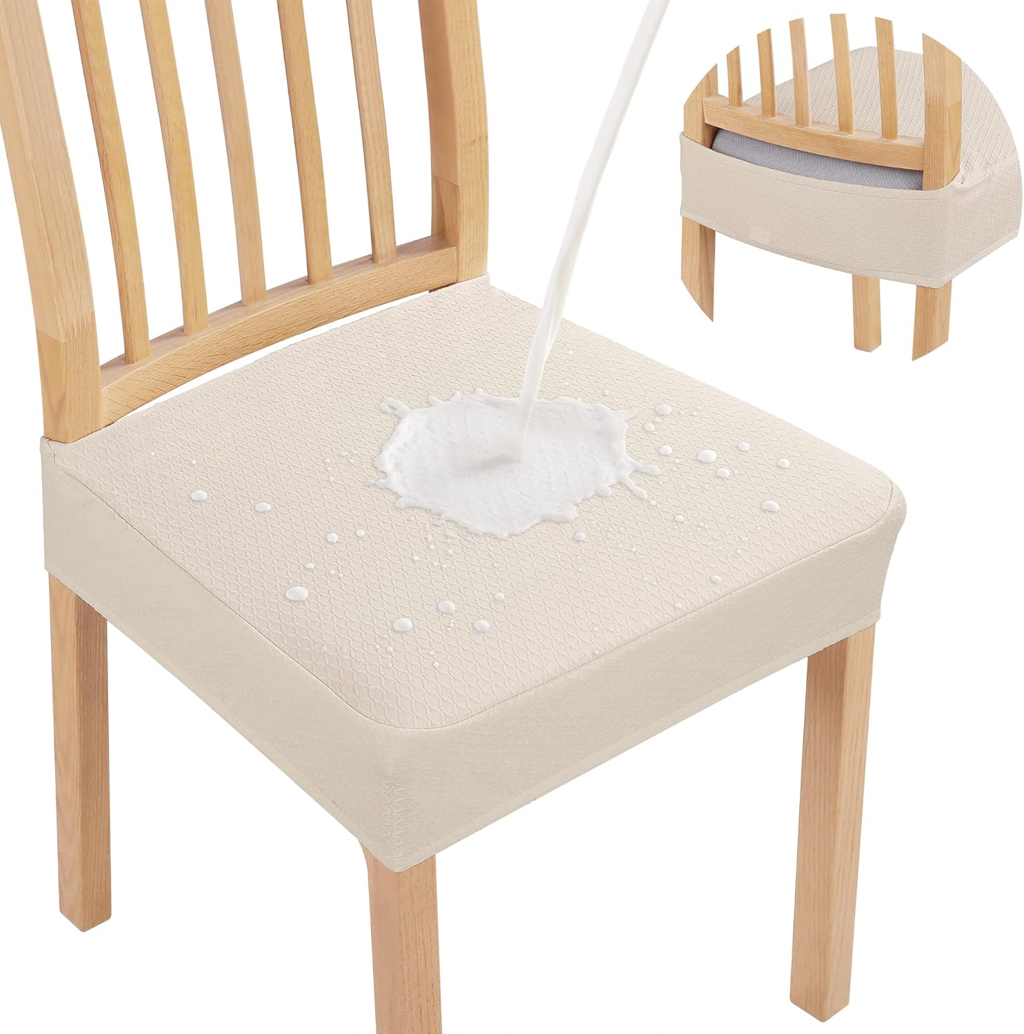 Smiry Waterproof Seat Covers for Dining Room Chairs Set of 8