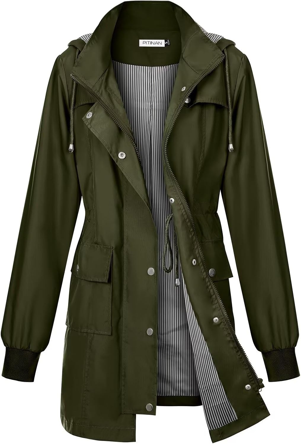 PITINAN Rain Jackets For Women Waterproof Lightweight Windbreaker