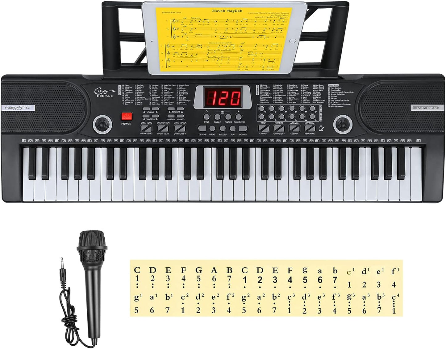 Hricane 61 Keys Beginner Electronic Keyboard for Music Learning