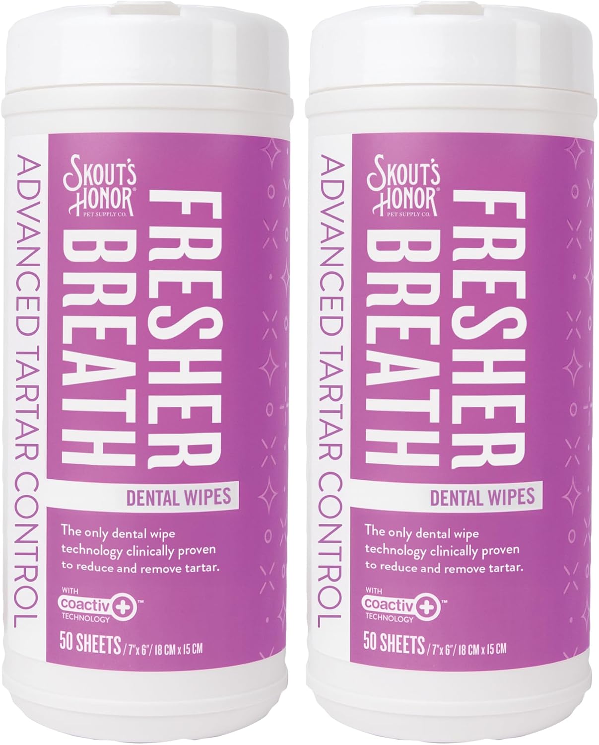 Pet Dental Wipes for Dogs and Cats - Freshens Breath Fast