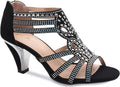 Olivia K Open Toe Strappy Rhinestone Dress Sandal - Comfortable 3in