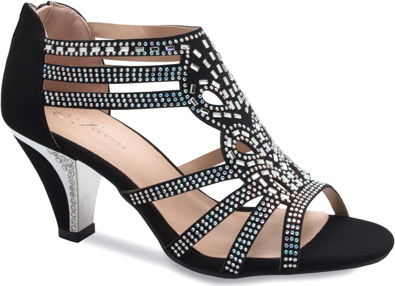 Olivia K Women's Open Toe Strappy Rhinestone Dress Sandal