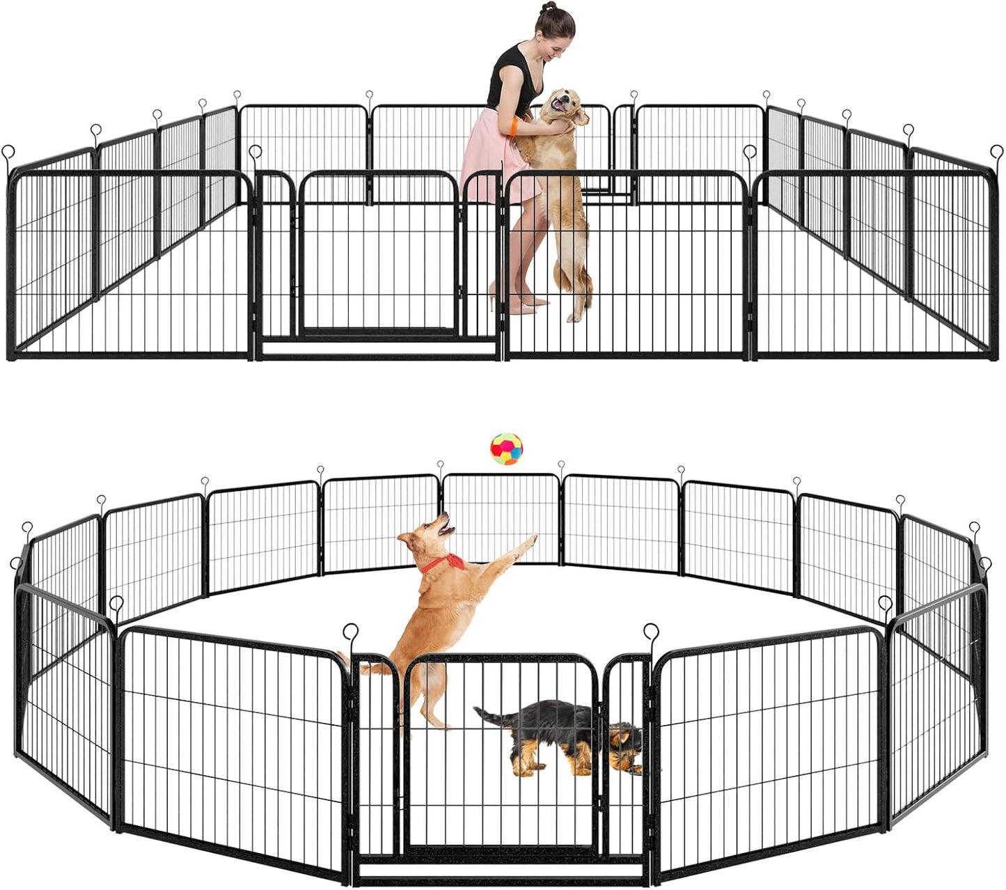 Heavy Duty Dog Playpen Outdoor Extra Wide 16 Piece Panels