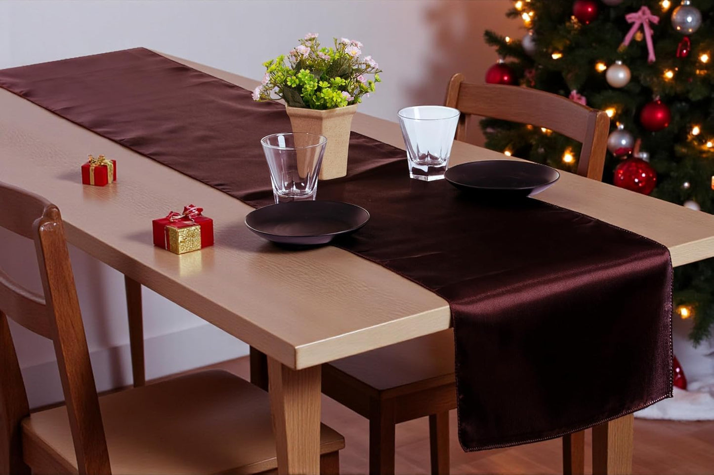 MDS Christmas Satin Table Runners - Luxurious 12 x 108 in Decor