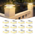 VOLISUN 4x4 Solar Fence Post Lights 12pack - Easy Install, All-Night
