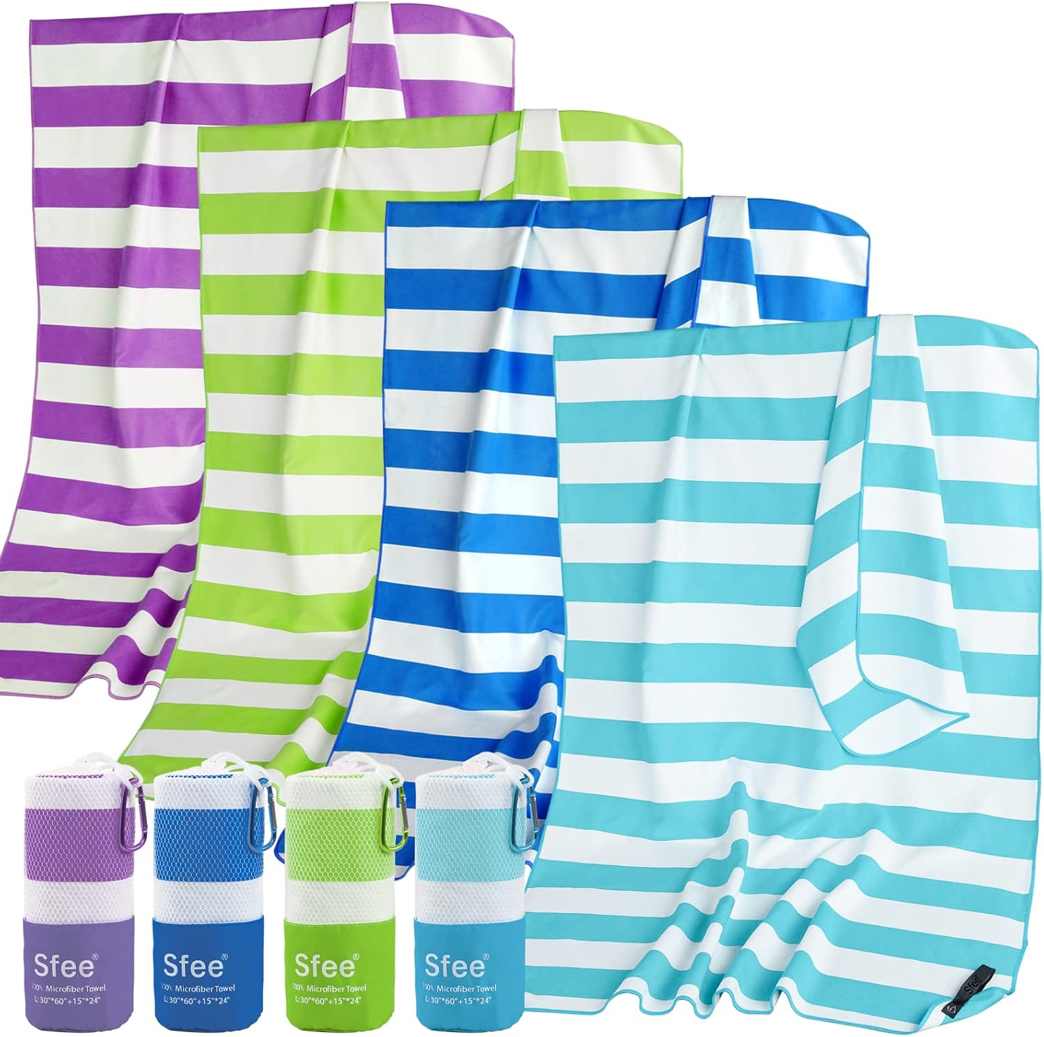 Sfee Microfiber Travel Towel Set for Quick Drying and Absorption