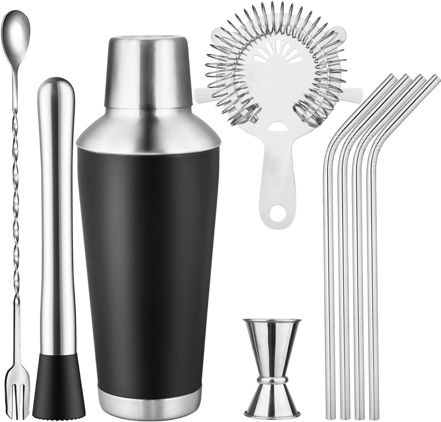 Premium 9 Pc Cocktail Shaker Set - Elevate Mixology Experience!