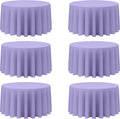 Lavender Round Tablecloth 120 in 6-Pack - Reusable Linen Polyester