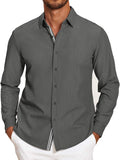 COOFANDY Mens Casual Button Down Shirt Untucked Long Sleeve Stretch