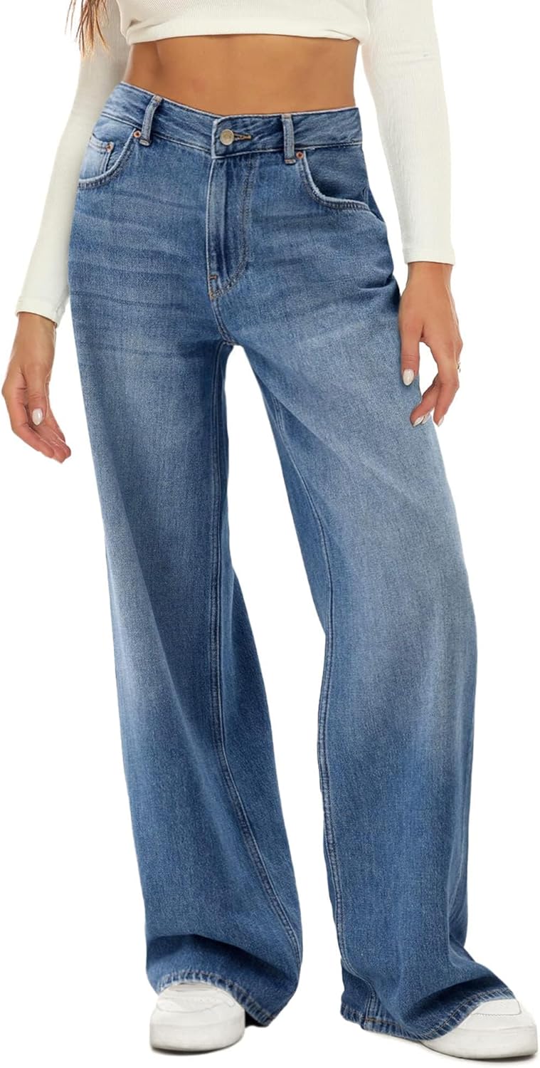 HDLTE Women Wide Leg Jeans High Waist Baggy Jean Review