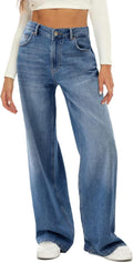 Versatile Wide Leg High Waist Jeans for Women by HDLTE