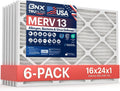 16x24x1 MERV 13 Air Filter 6-Pack - Electrostatic Pleated Protection