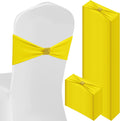 Spandex Chair Sashes Bows 100 Pack Lemon Yellow - Bulk Event Bands