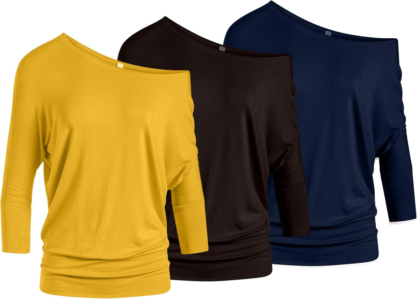 3 Pack Dolman Tops for Women Off The Shoulder Stylish Comfort