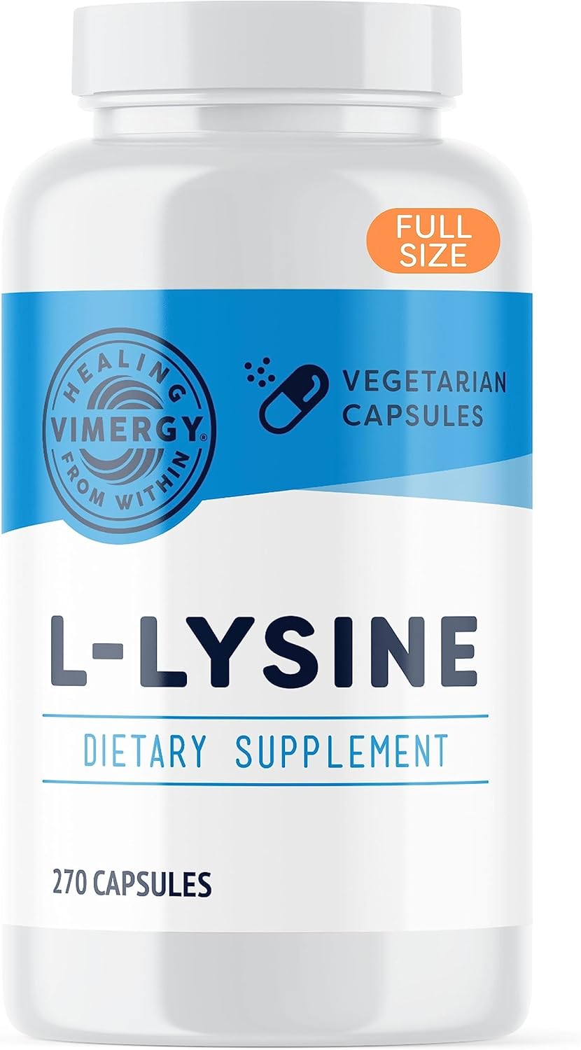 Vimergy L-Lysine Capsules for Healthy Skin, Hair & Nails