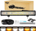 Auxbeam 20 Inch 420W LED Light Bar - Dual Color Strobe & Driving Light