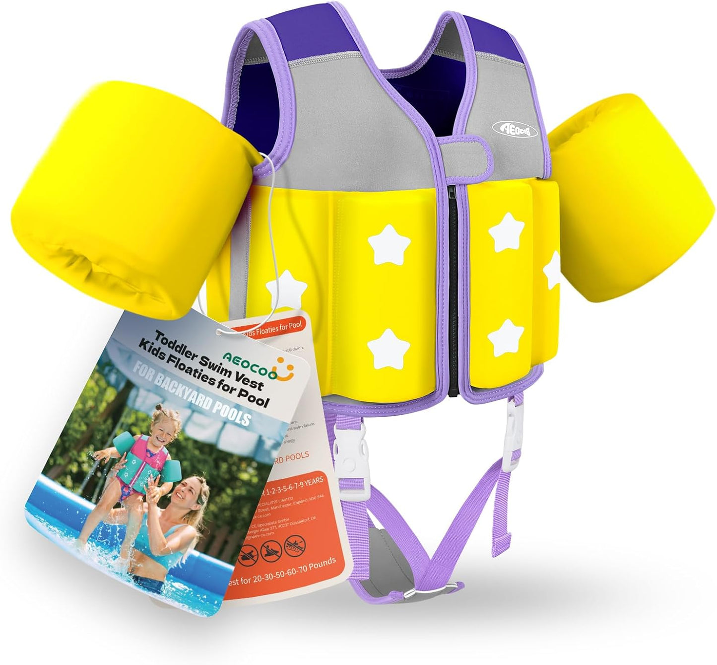 Kids Pool Floaties for 1-9 Years Old, Comfortable Swim Vest