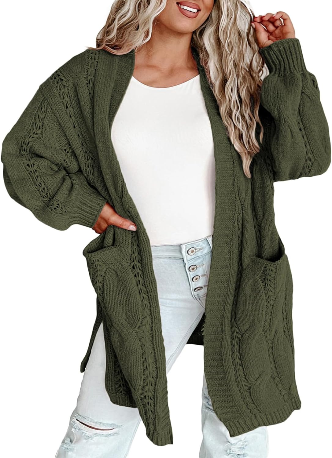 Eytino Plus Size Cardigans for Women with Pockets and Style