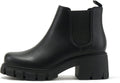 Women Lug Sole Mid Heel Chelsea Bootie - Fashion Ankle Bootie