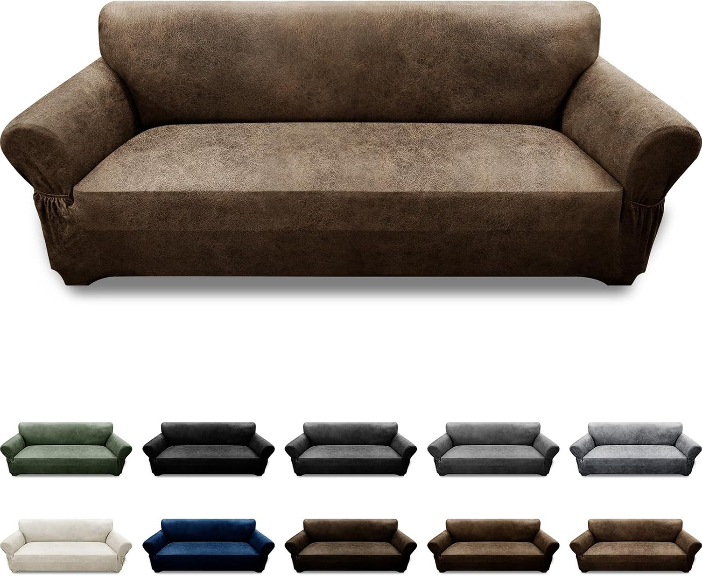 Couch Cover Leather Look 3 Seater Slipcover for Stylish Protection