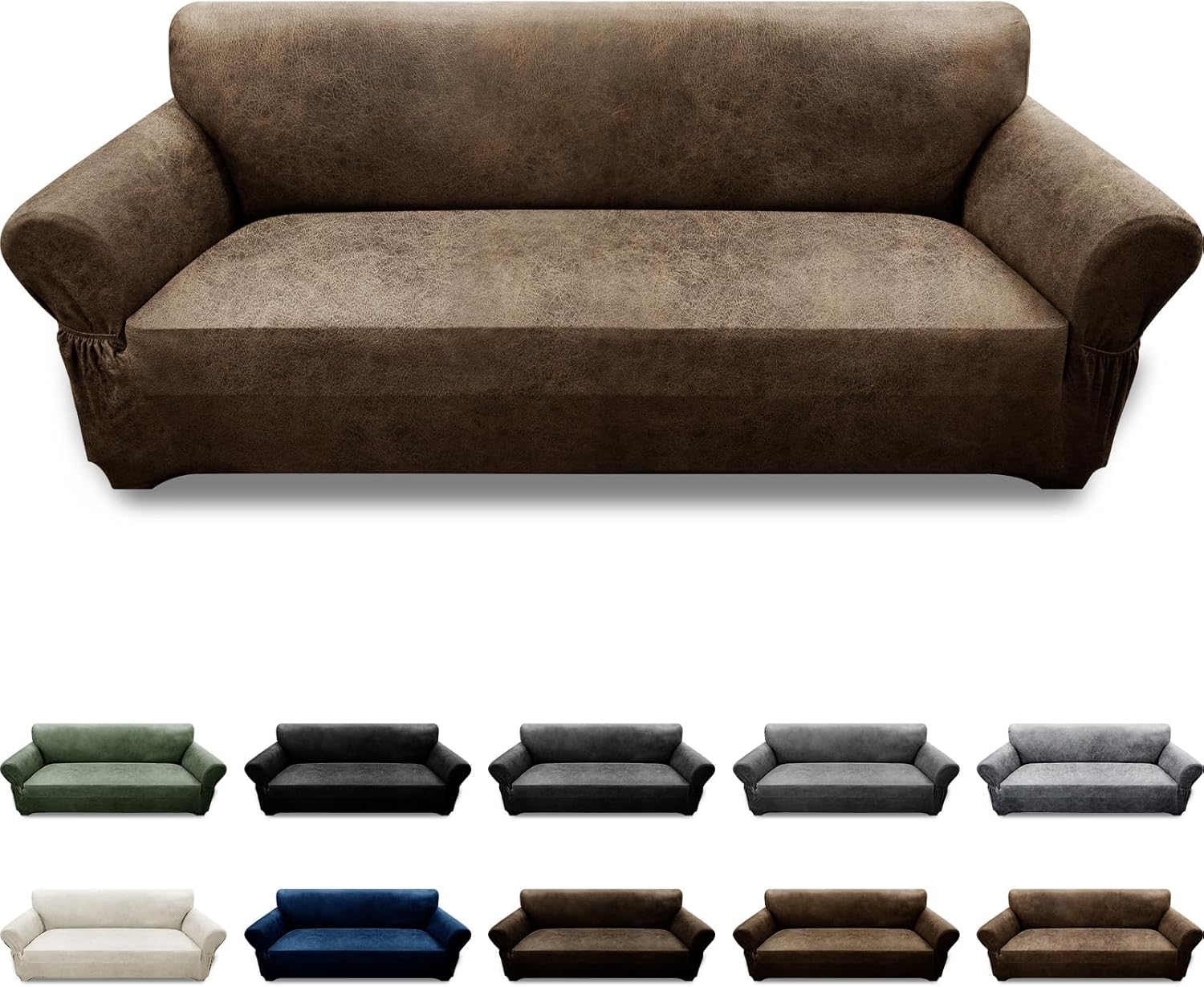 Couch Cover Leather Look 3 Seater Slipcover for Stylish Protection