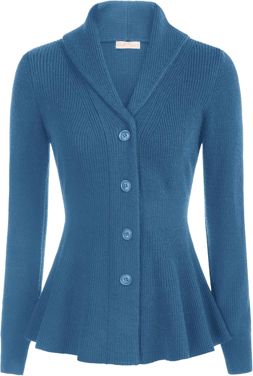 Vintage Cardigan Sweater for Women - Shawl Lapel Button Down