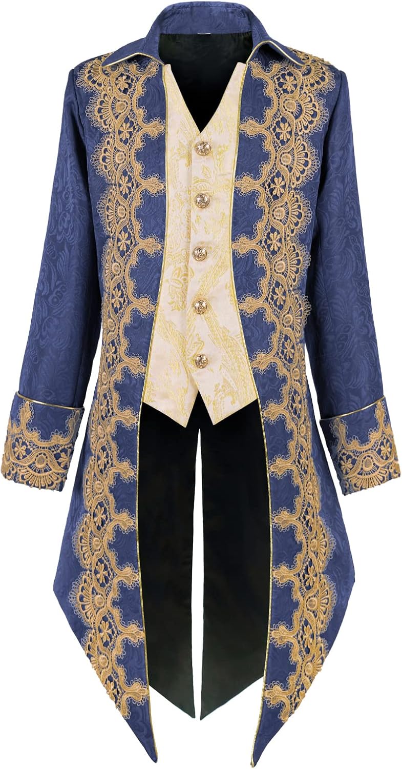 Men's Medieval Tailcoat Jacket for Gothic Steampunk Style