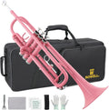 ROWELL Bb Standard Trumpet Pink Student Set - Durable Beginner Horn