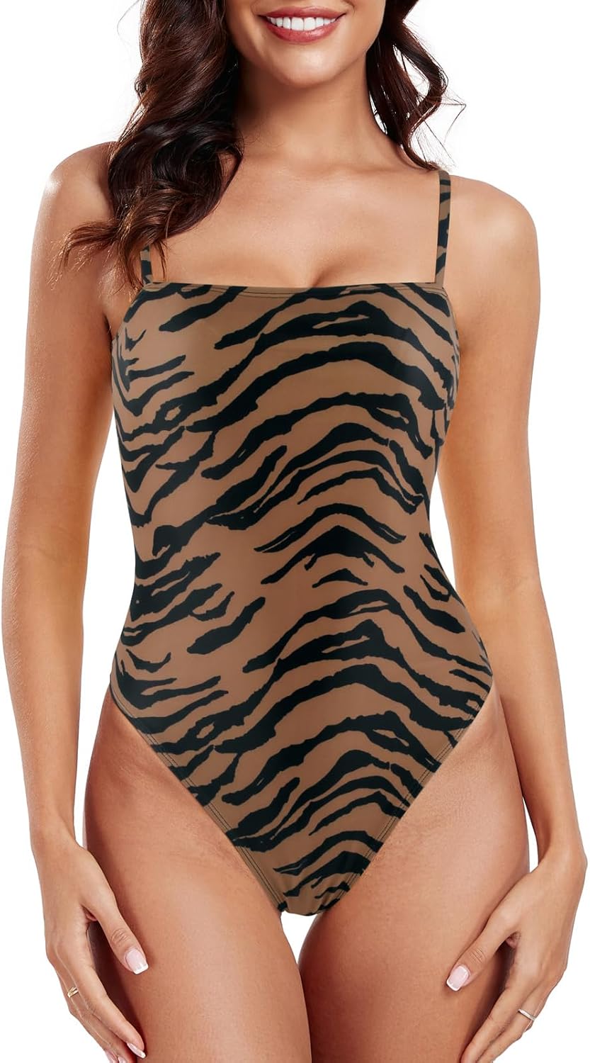 RELLECIGA Women's Bandeau One Piece Swimsuits for Summer Fun