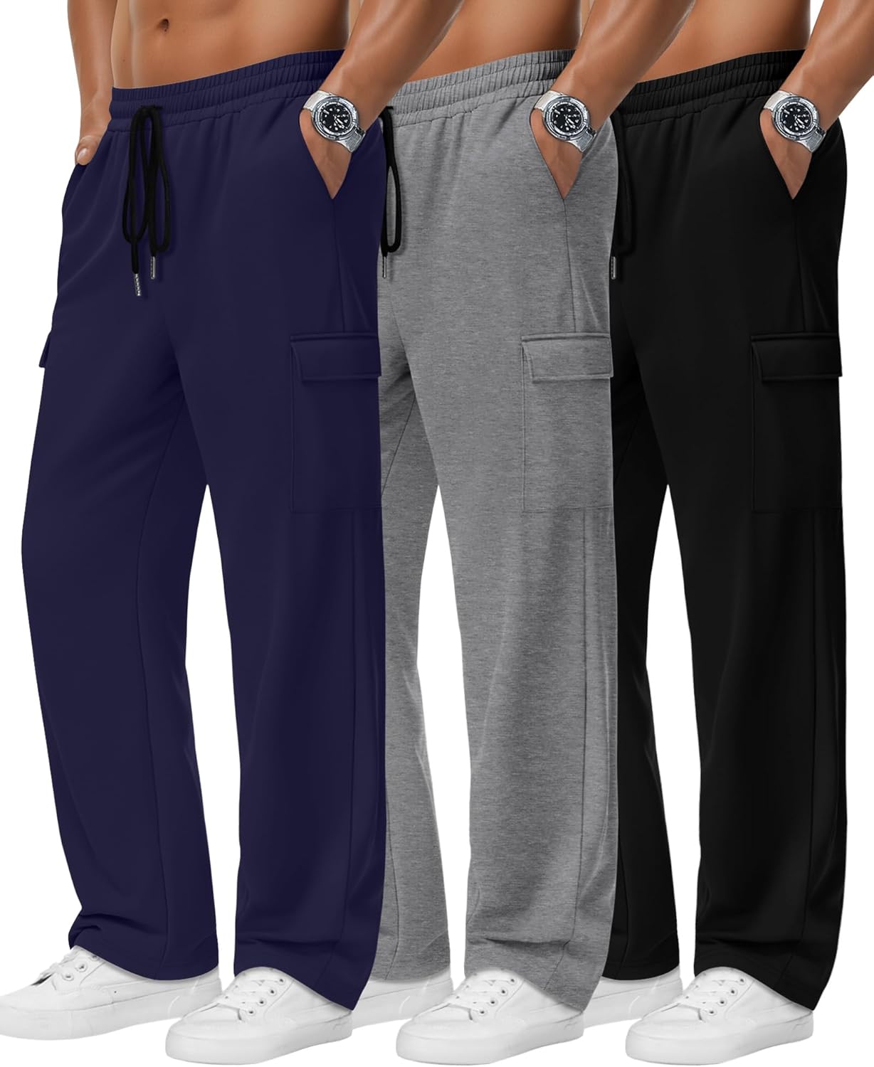 Neer Men's Baggy Cargo Sweatpants with Pockets for Comfort