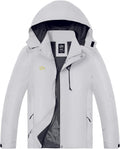 TEZO Mens Rain Jacket Waterproof with Hooded Hiking Coat - Lightweight