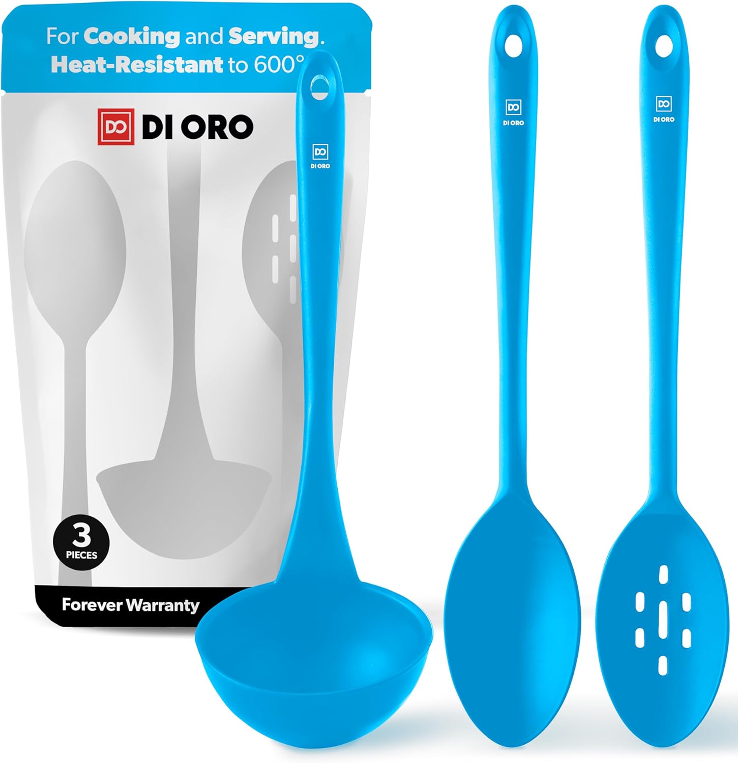 DI ORO Silicone Ladle Set for Cooking - High Heat Utensils