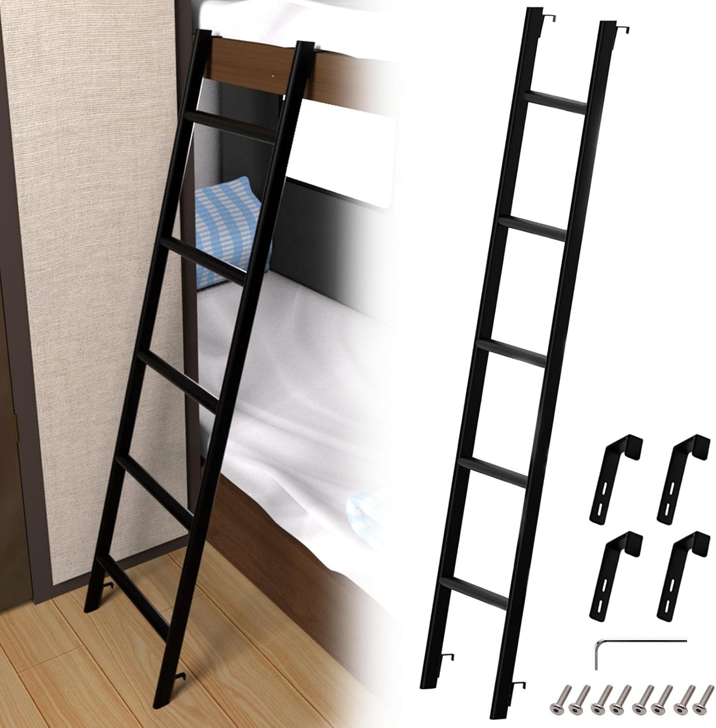 Heavy Duty RV Bunk Bed Ladder for Travel Trailers and Homes