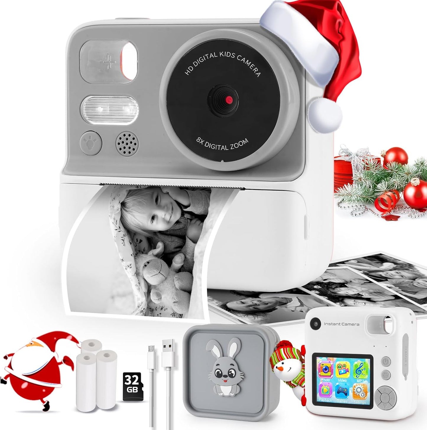Kids Camera Instant Print with Silicone Cover for Toddlers