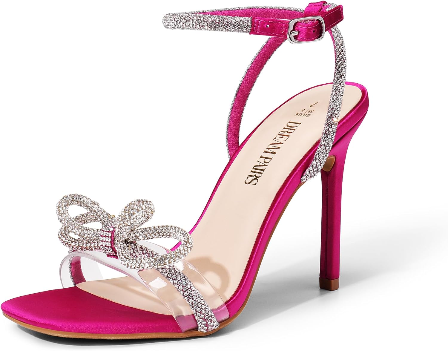 DREAM PAIRS Women's Double Bowknots Crystal Sandals for Events