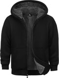 Boys Fleece Jacket Zip Up Hoodie for Kids Winter Warmth