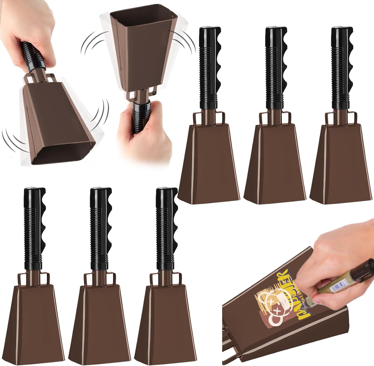 10 Inch Cowbells for Cheering at Events and Celebrations