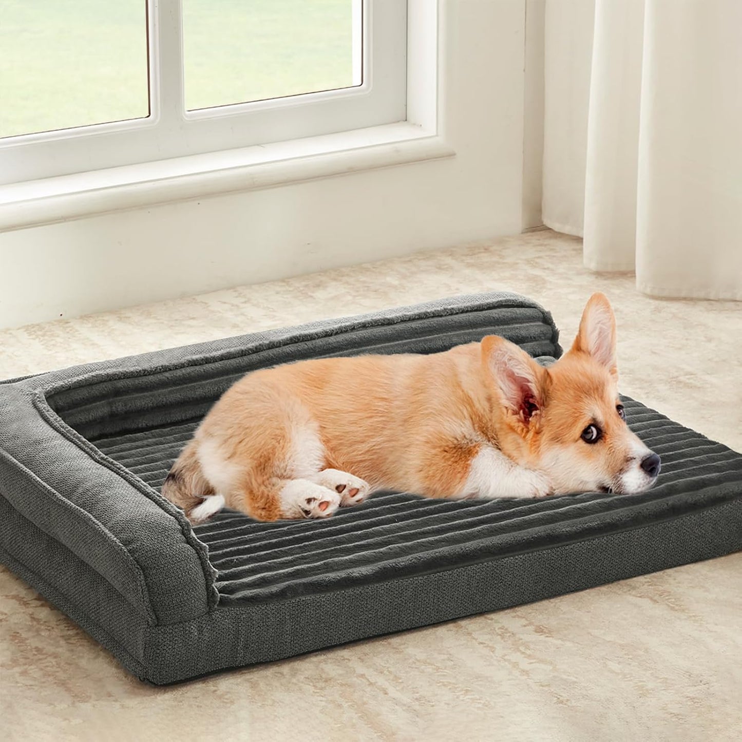 Orthopedic Dog Beds for Medium Dogs with Waterproof Foam Support