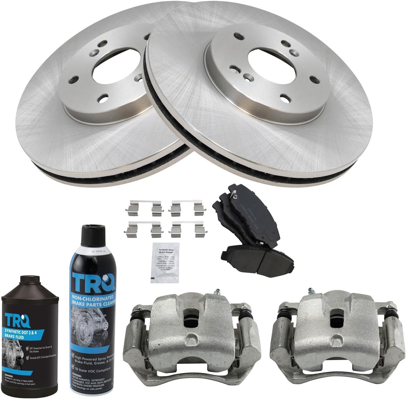 TRQ Front Brake Pad & Rotor Kit for 2003-2008 Honda Pilot