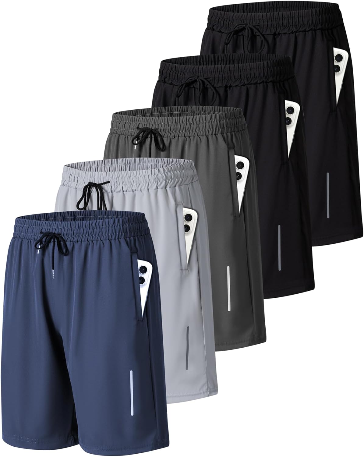 JWJ Mens Athletic Gym Workout Shorts Lightweight Quick Dry