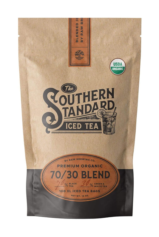 Premium Organic Iced Tea Bags - Raw Brewing Co. - 70/30 Blend - XL 50 Bags