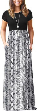 DEARCASE Maxi Dress for Women Short Sleeve Casual Summer Loose Long 5%