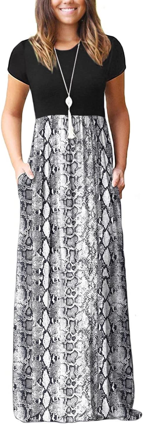 DEARCASE Maxi Dress for Women with Pockets - Casual Summer Style