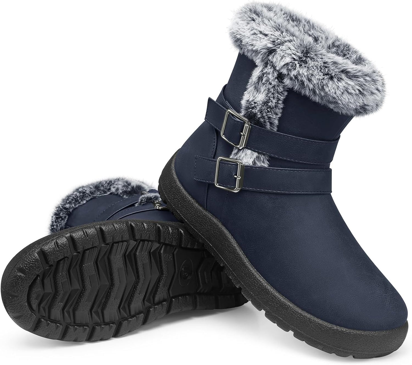 TEMOFON Women Winter Boots Waterproof: Cozy Fur Lined Booties