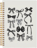 Coquette Black Bow Notebook Journal, Preppy Spiral Notebook 5.5x8.3 in
