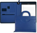 Portfolio Binder with Zipper Blue - Padfolio with Notepad Included