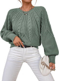Cable Knit Chunky Crewneck Sweater - Cozy Fall Staple