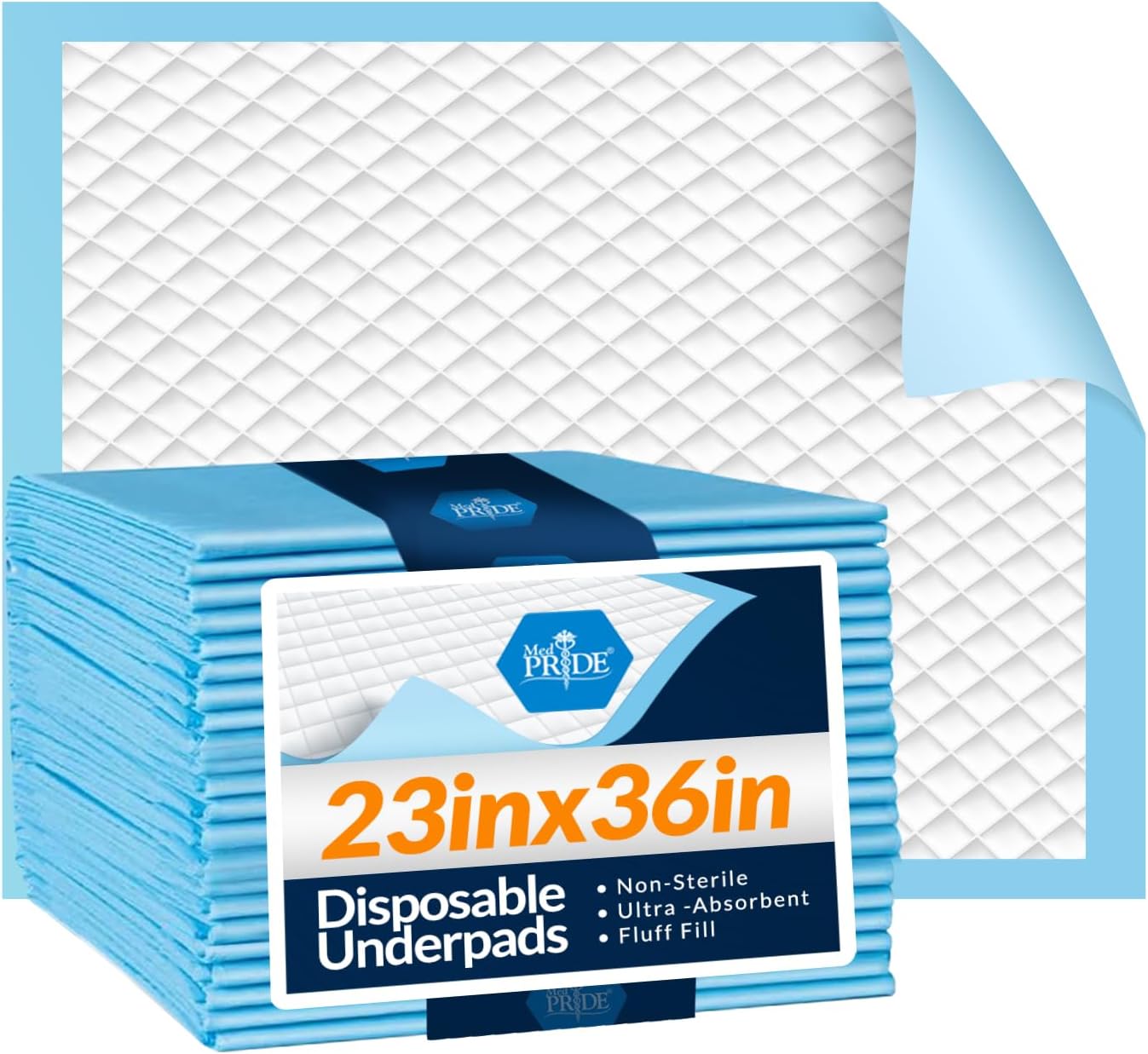 Med Pride Thick Underpads | Super Absorbent Protection