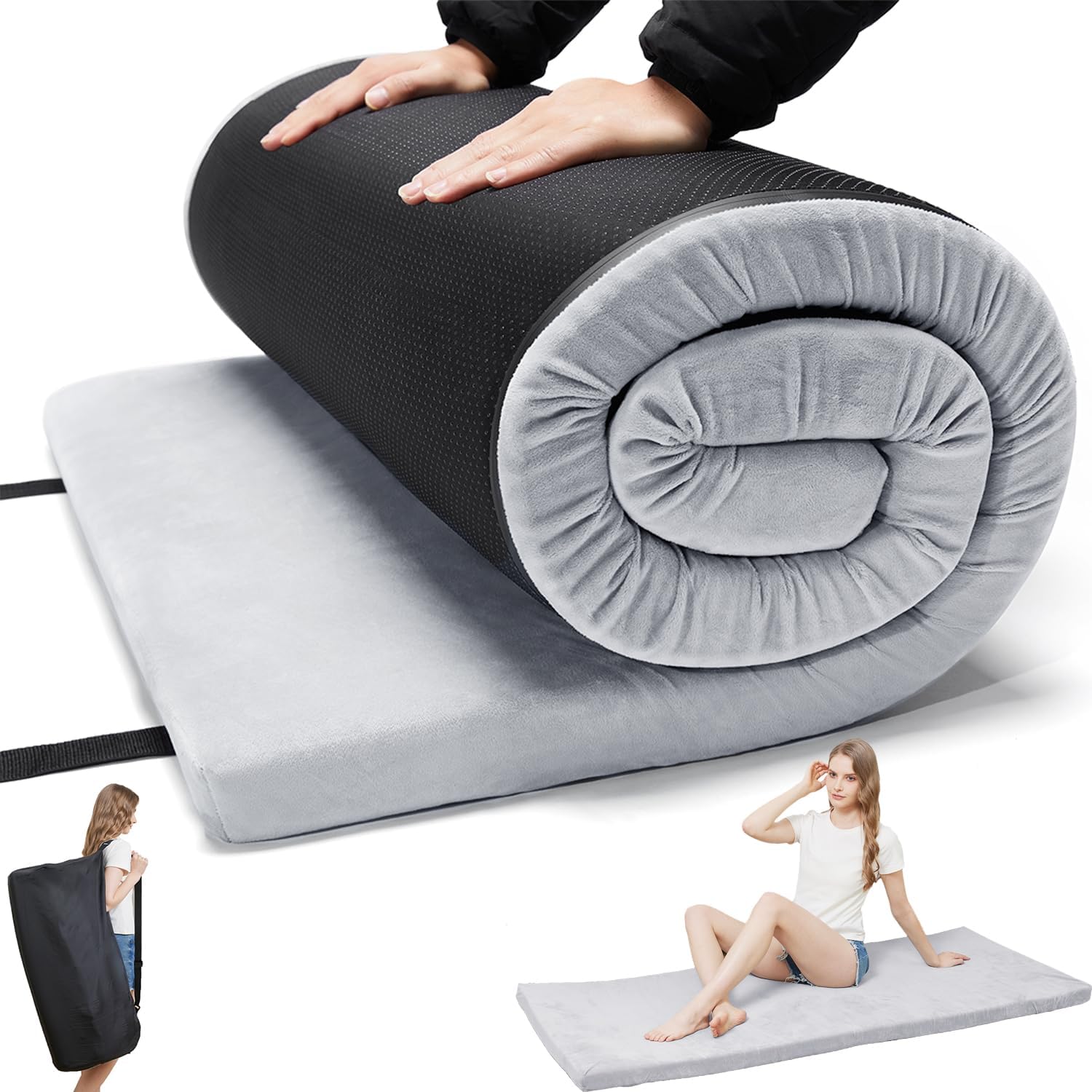 Foam Camping Mattress - Portable Roll Up Sleeping Pad for Comfort